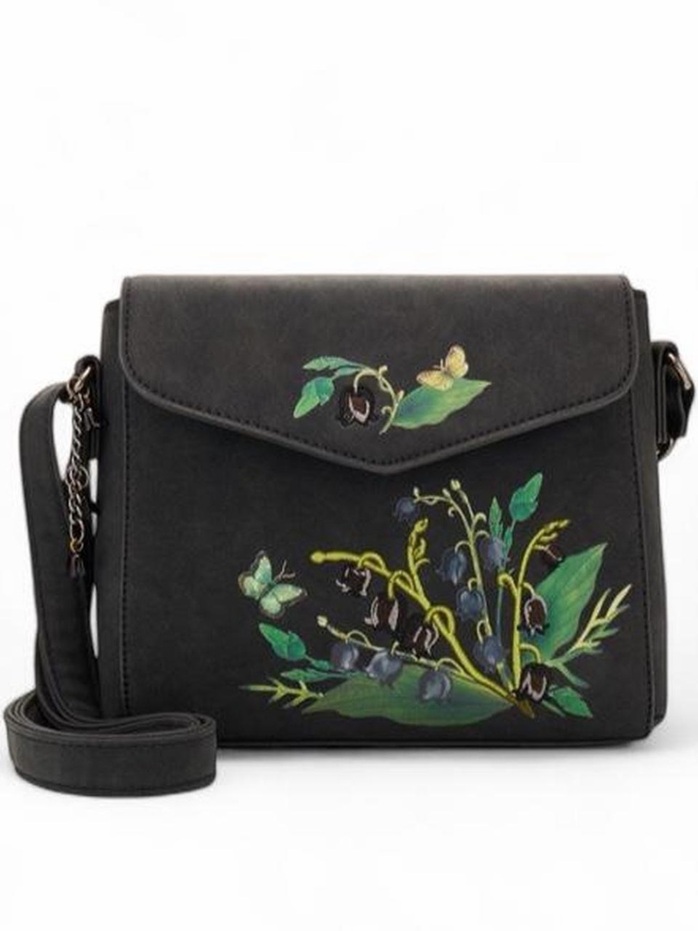Black Floral Crossbody Bag